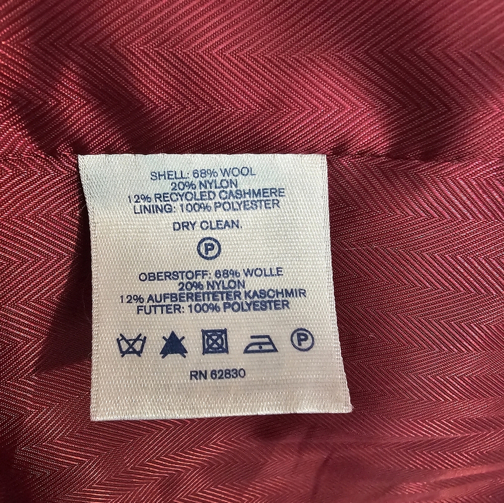 Land's End - pink raspberry wool cashmere coat, size 14 - Picture 3 of 8
